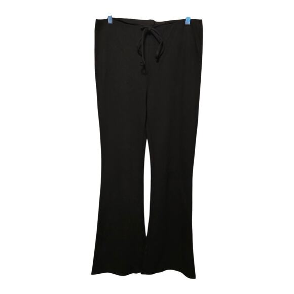 H&M Conscious Choice Flare Leg Dress Pants Womens Large Black Capsule Minimalist - Picture 1 of 8